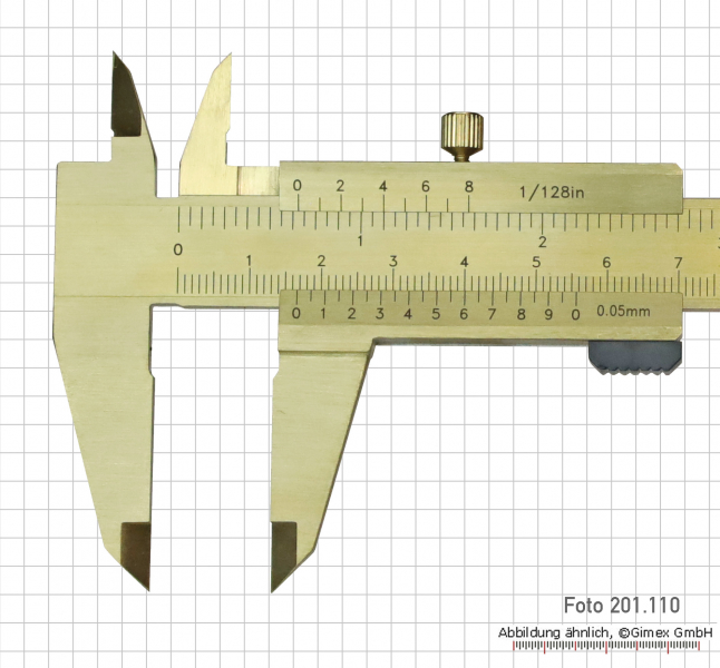 T-Messschieber aus Messing, 150 x 0,05 mm